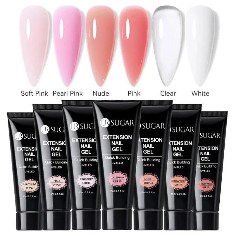 Nude Glitter Gel Nail Extension Kit: Professional, Long-Lasting & Eco-Friendly