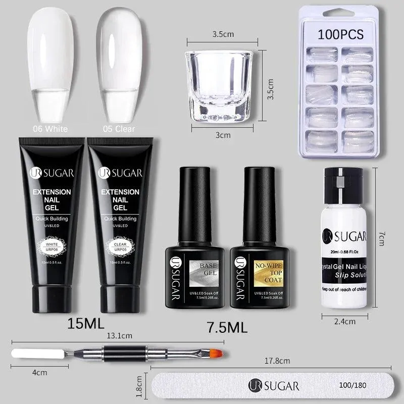 Nude Glitter Gel Nail Extension Kit: Professional, Long-Lasting & Eco-Friendly