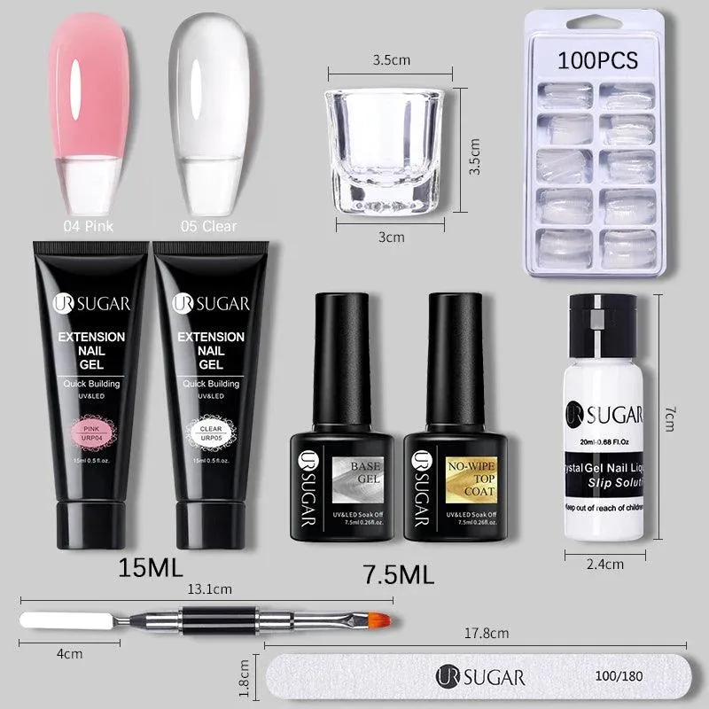 Nude Glitter Gel Nail Extension Kit: Professional, Long-Lasting & Eco-Friendly