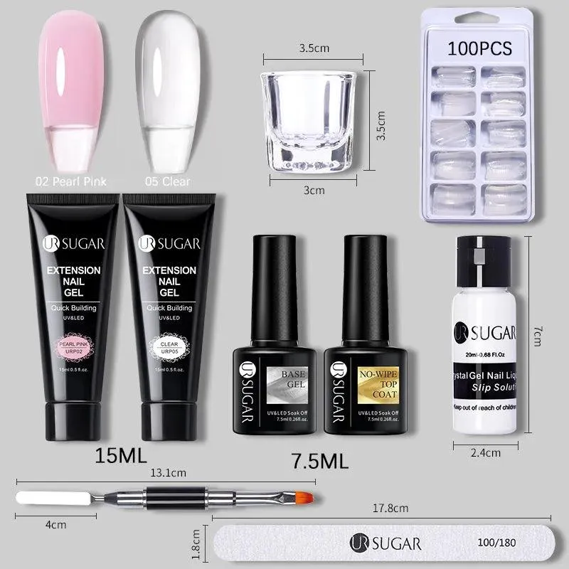 Nude Glitter Gel Nail Extension Kit: Professional, Long-Lasting & Eco-Friendly