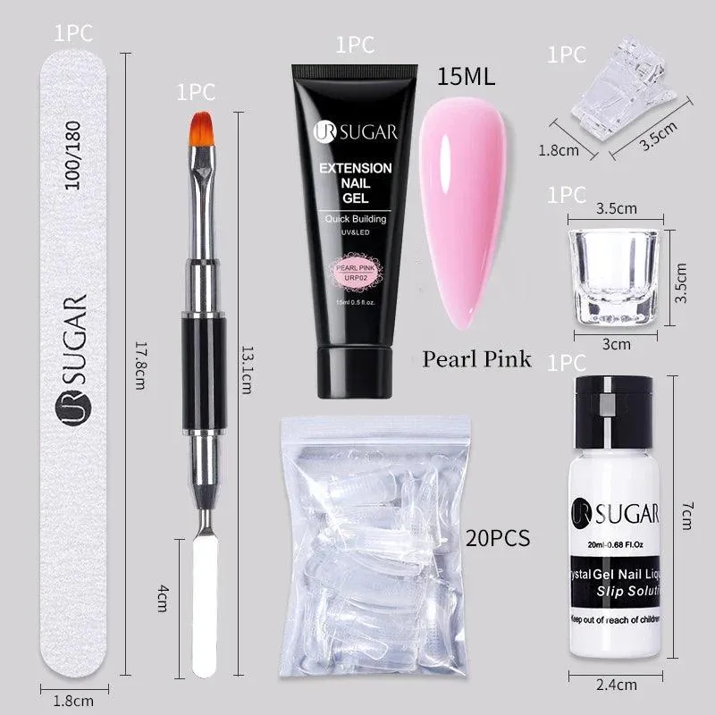 Nude Glitter Gel Nail Extension Kit: Professional, Long-Lasting & Eco-Friendly