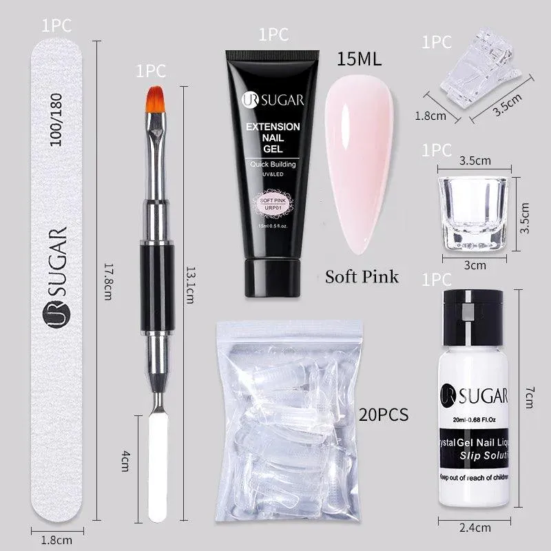 Nude Glitter Gel Nail Extension Kit: Professional, Long-Lasting & Eco-Friendly