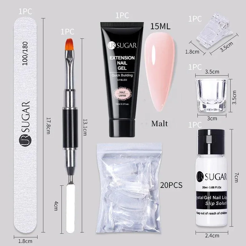 Nude Glitter Gel Nail Extension Kit: Professional, Long-Lasting & Eco-Friendly