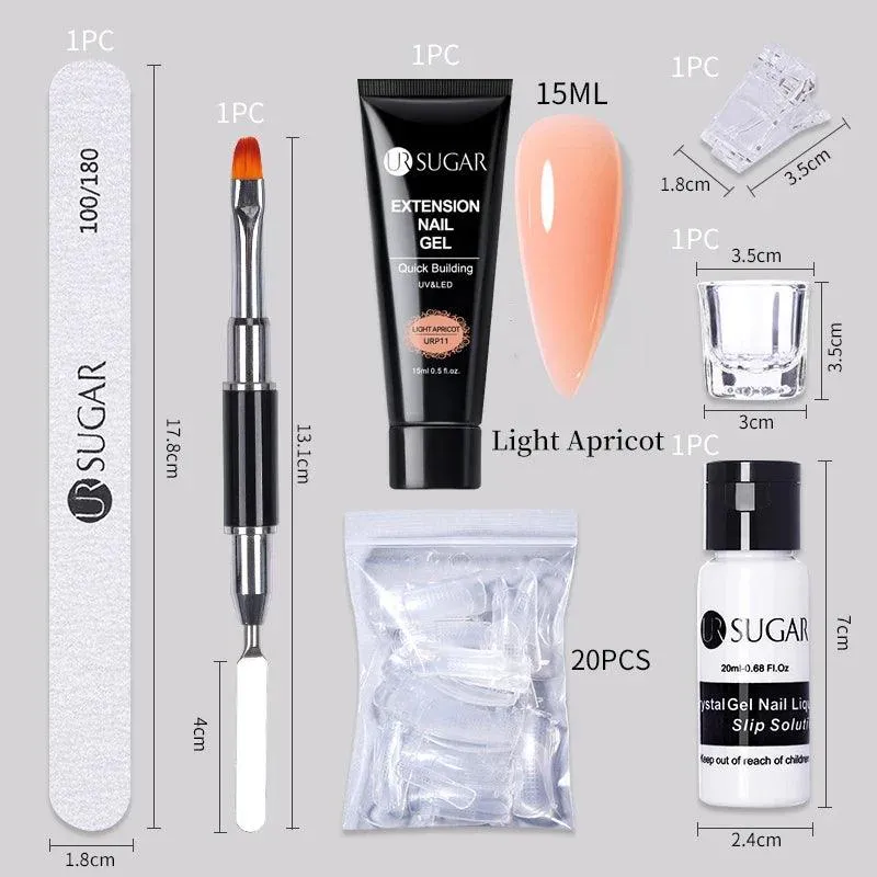 Nude Glitter Gel Nail Extension Kit: Professional, Long-Lasting & Eco-Friendly