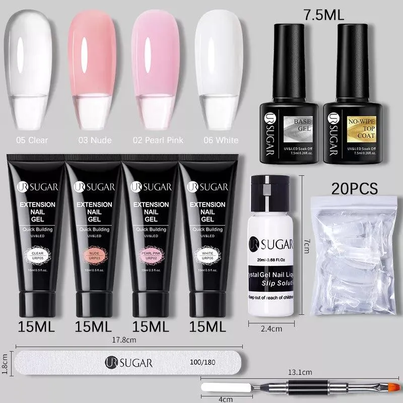 Nude Glitter Gel Nail Extension Kit: Professional, Long-Lasting & Eco-Friendly