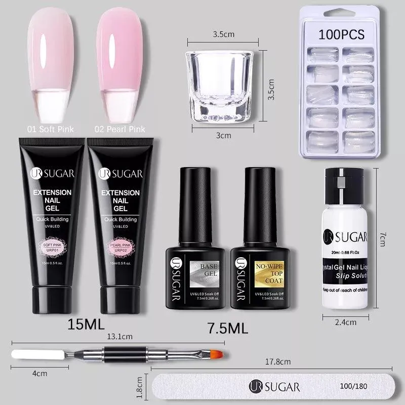 Nude Glitter Gel Nail Extension Kit: Professional, Long-Lasting & Eco-Friendly