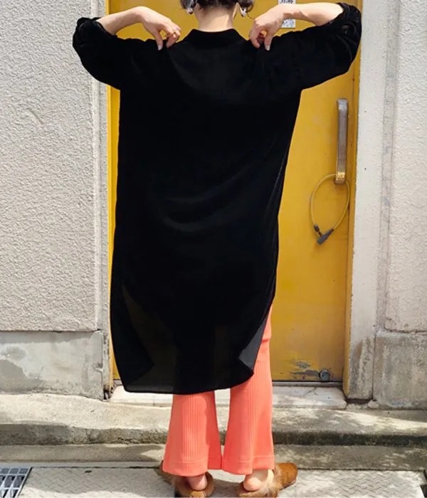 PHEENY/Pe/C RANDOM RIB FLARED PANTS(ORANGE)
