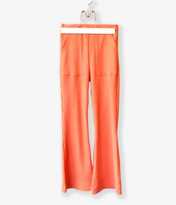 PHEENY/Pe/C RANDOM RIB FLARED PANTS(ORANGE)