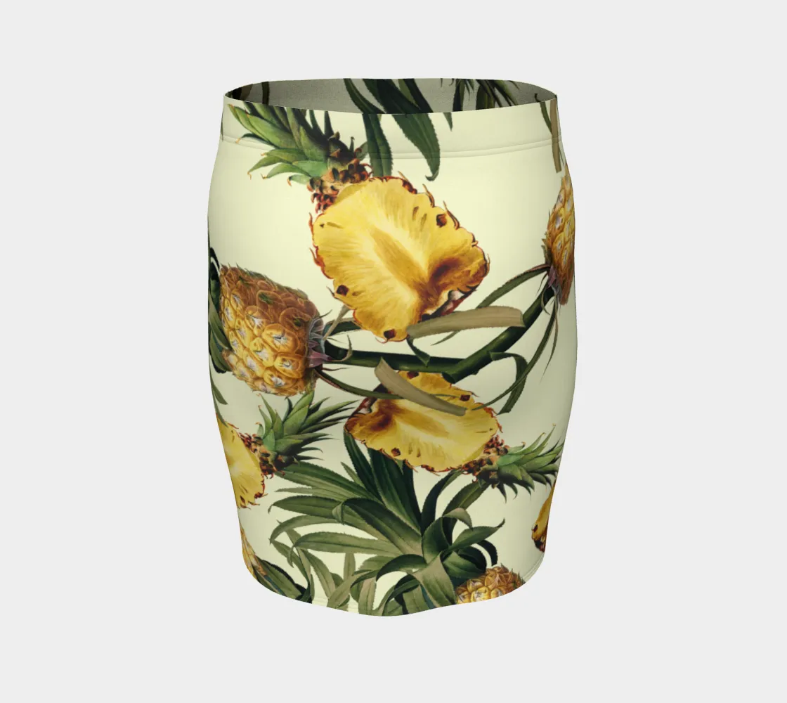 Pineapple Print Fitted Skirt
