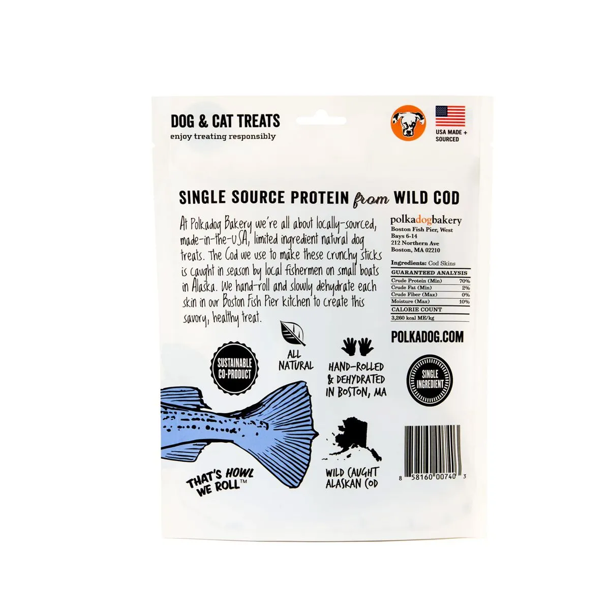 Polkadog Cod Skins Shorties Dog & Cat Treats
