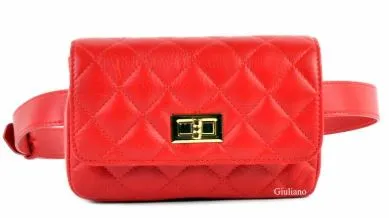 Quilted Italian Leather Belt Bag