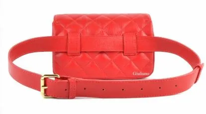 Quilted Italian Leather Belt Bag