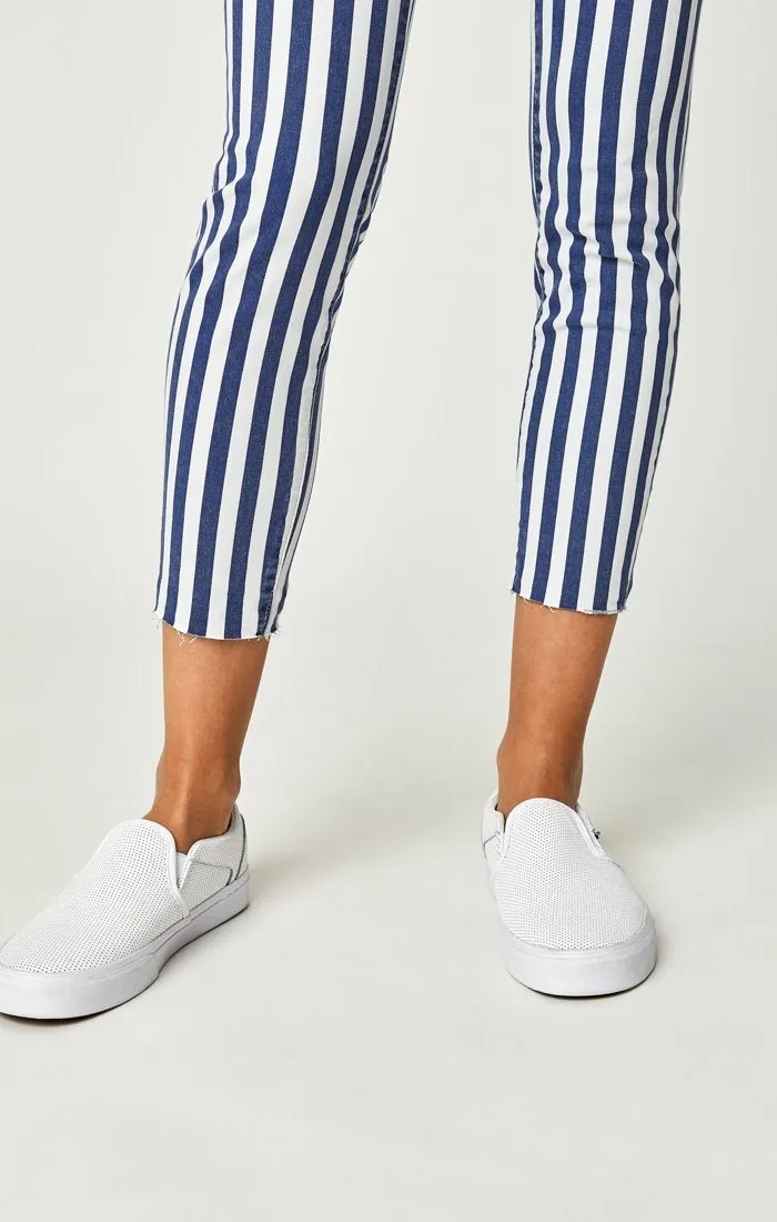 TESS SUPER SKINNY IN WHITE STRIPE DENIM