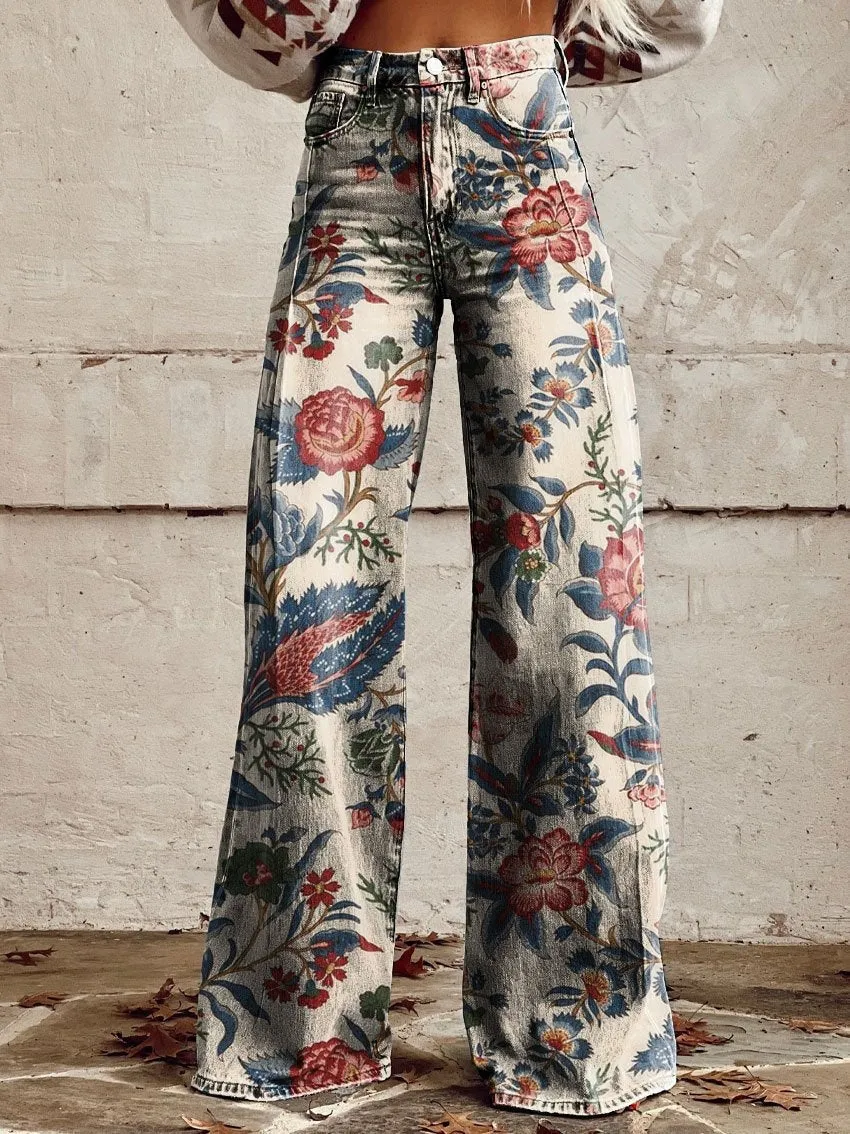 Toleet 90s fashion plus Size Women's Casual Pants Thin Imitation Jeans Trendy Women's Pants Must Have Western Style Pants