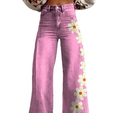 Toleet 90s fashion plus Size Women's Casual Pants Thin Imitation Jeans Trendy Women's Pants Must Have Western Style Pants