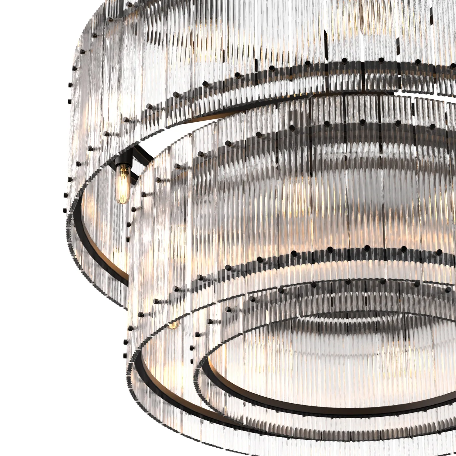 VALENCIA 2 Layer Round Large Modern Style K9 Crystal Chandelier Aged Brass 18* E14 base