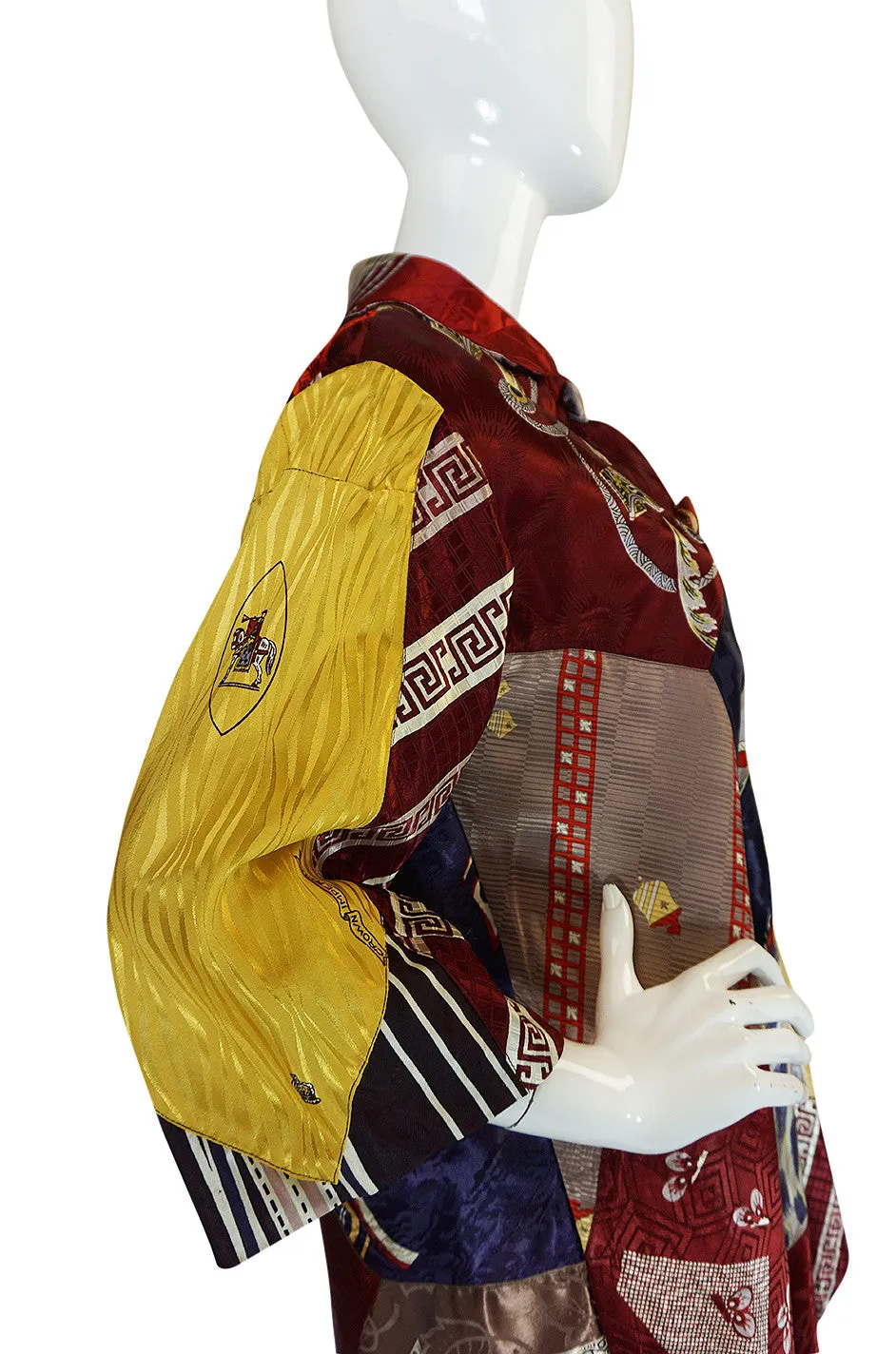 Vintage Patchwork Quilt Coat Made of 1940s Vintage Ties