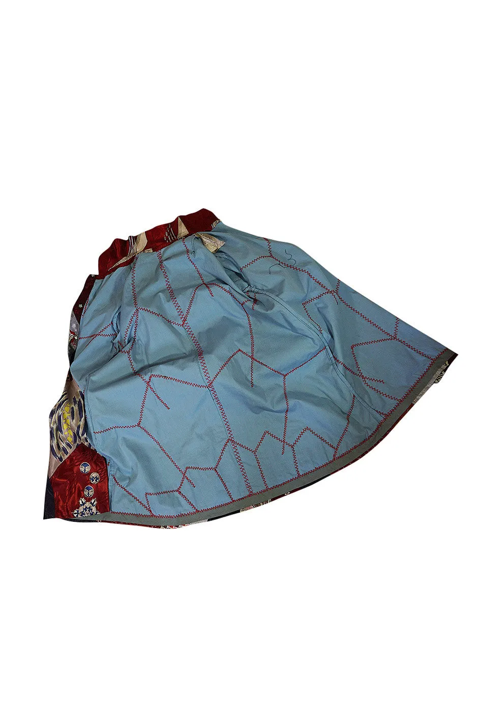 Vintage Patchwork Quilt Coat Made of 1940s Vintage Ties